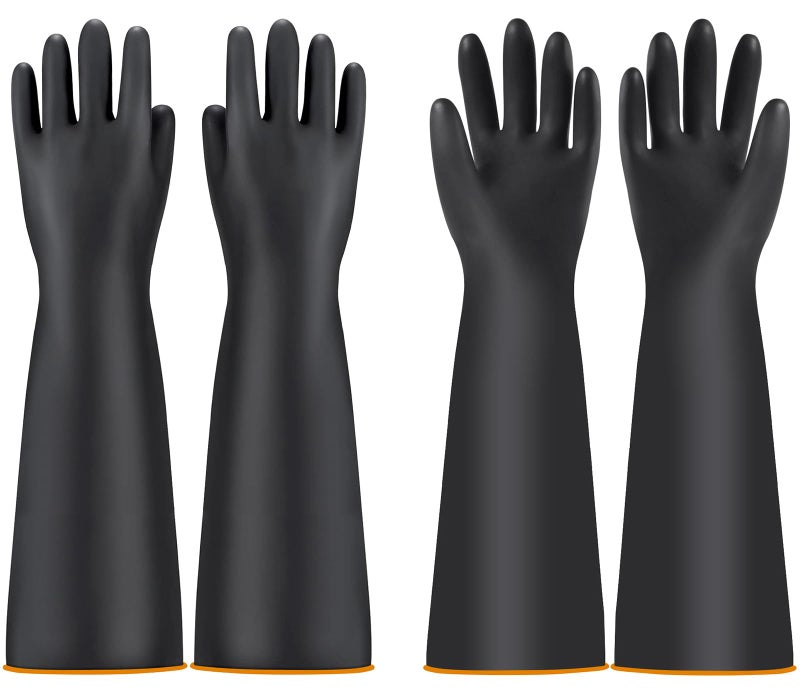 Haiou 2 Pairs 22" Heavy Duty Latex Gloves Long Rubber Gloves Long Sleeve Chemical Gloves to Resist Strong Acids, Oil, Alkali for Men and Women - Image 1
